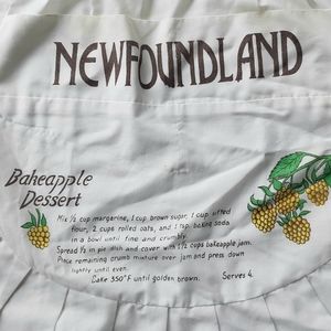 Vintage Apron w Newfoundland Recipe, Ruffled Trim: Bakeapple Dessert